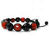 Rhinestone Woven Ball Bracelets, with Agate & Zinc Alloy, handmade Approx 6-10 Inch 