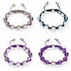 Rhinestone Woven Ball Bracelets, with Wax Cord & Crystal, handmade Approx 6-10 Inch 