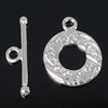 Zinc Alloy Toggle Clasp, Round, plated, textured & single-strand 17mm Approx 2.5mm 