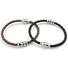 Cowhide Bracelets, with 316 Stainless Steel 4mm 