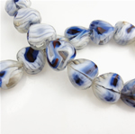 Millefiori Crystal Beads, Heart, handmade faceted .8 Inch 