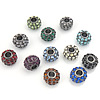 Rhinestone Zinc Alloy European Beads, Rondelle, plated, without troll & with rhinestone Approx 4mm 