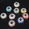 Rhinestone Zinc Alloy European Beads, Rondelle, plated, without troll & with rhinestone Approx 6mm 