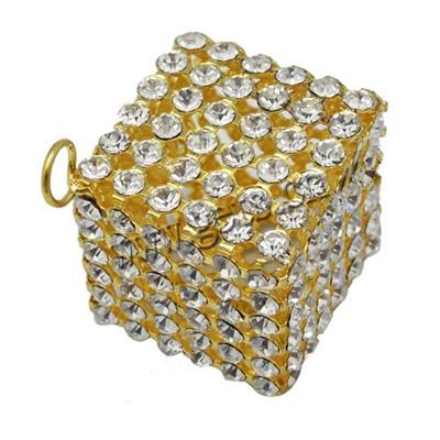 Rhinestone Brass Pendants, Cube, plated, with rhinestone & hollow, more colors for choice, 30x35x22mm, Hole:Approx 4.5mm, 1000PCs/Lot, Sold By Lot