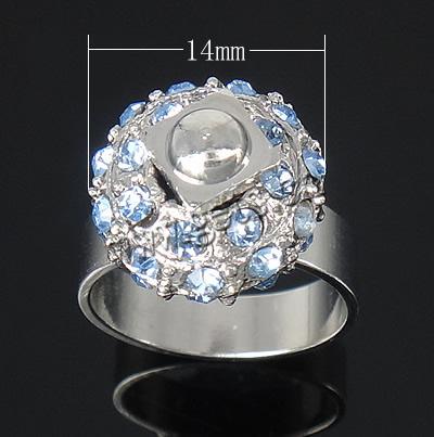 Europeo abalorios latón anillo de dedo, metal, con aleación de zinc, chapado, con diamantes de imitación, más colores para la opción, 14x7mm, agujero:aproximado 17mm, tamaño:6.5, Vendido por UD