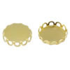 Brass Cabochon Settings, Flat Round, plated 16mm Approx 2mm, Inner Approx 15mm 