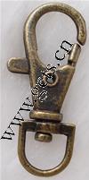 Brass Lobster Swivel Clasp, antique bronze color plated 