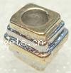 Zinc Alloy European Beads, Cube, plated, without troll & two tone Approx 4mm 