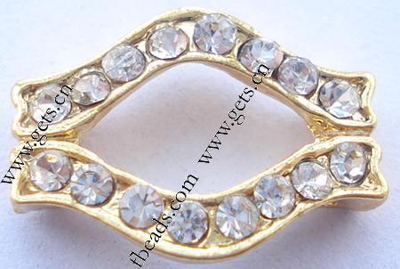 Brass Spacer Bar, plated, 3-strand & with rhinestone, more colors for choice, 10x18mm, Hole:Approx 1.4mm, Sold By PC