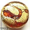 Gold Foil Lampwork Beads, flat oval, more colors for choice, 18x8mm, Sold by PC