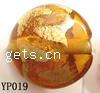 Gold Foil Lampwork Beads, flat round, more colors for choice, 15x7mm, Sold by PC