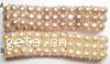 Perlen Armbänder, Natürliche kultivierte Süßwasserperlen, 3-Strang, 6-7mm, Länge:7 ZollInch, verkauft von Strang