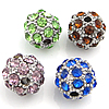 Rhinestone Zinc Alloy Beads, with Zinc Alloy, Round, plated, with A grade rhinestone 10mm Approx 2mm 