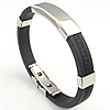 Silicone Stainless Steel Bracelets, stainless steel clasp 8.8mm Inch 