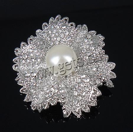 Rhinestone Zinc Alloy Connector, Flower, plated, with rhinestone, more colors for choice, nickel, lead & cadmium free, 40x39x17.5mm, Hole:Approx 2mm, Sold By PC