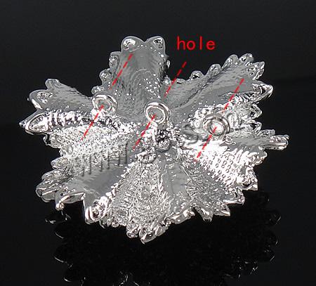 Rhinestone Zinc Alloy Connector, Flower, plated, with rhinestone, more colors for choice, nickel, lead & cadmium free, 40x39x17.5mm, Hole:Approx 2mm, Sold By PC