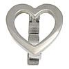 Stainless Steel Fold over Clasp, Heart, plated 