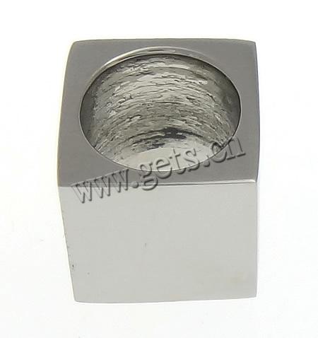 Stainless Steel Large Hole Beads, Cube, Customized, original color, 8x8x8mm, Hole:Approx 6mm, Sold By PC