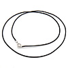 ワックスナイロンコード ネックレスチェーン, 純銀 スプリングリングの留め金, ブラック, 1mm, 長さ:18 インチ, 売り手 ストランド