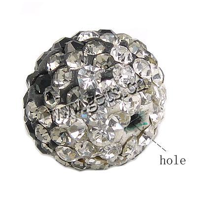 Bolas de medio perforados de imitación de diamante, Arcilla Pave, Esférico, diverso tamaño para la opción & con diamantes de imitación de Checo & perforado medio, agujero:aproximado 1.2mm, Vendido por UD