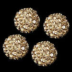 Strass Ton befestigte Perlen, Strass Ton befestigte Perelen, rund, keine, 12mm, Bohrung:ca. 1.5mm, verkauft von PC