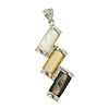 Латунная подвеска с раковиной, Латунь, с Ракушка, Прямоугольная форма, со стразами отверстие:Приблизительно 10ПК/сумка, продается сумка