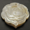 Carved Shell Pendants, Yellow Shell, Flower Approx 1.8mm 