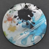 Printing Shell Pendants, Flat Round Grade A, 20mm Approx 1mm 