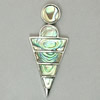 Abalone Shell Pendants, Brass, with Abalone Shell, Triangle, platinum color plated Approx 3mm 