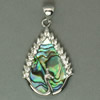 Abalone Shell Pendants, Brass, with Abalone Shell, Peacock, platinum color plated, with rhinestone Approx 5.5mm 