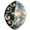 Mosaic Pattern Shell Pendants, Abalone Shell, Horse Eye Approx 1mm 