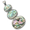 Abalone Shell Pendants, Brass, with Abalone Shell, Calabash, platinum color plated Approx 