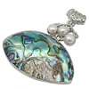 Abalone Shell Pendants, Brass, with Abalone Shell & Freshwater Pearl, platinum color plated Approx 4mm 