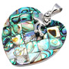 Abalone Shell Pendants, Brass, with Abalone Shell, Heart, platinum color plated, mosaic & with rhinestone Approx 3mm 