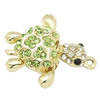 Zinc Alloy Animal Pendants, Turtle, plated, with rhinestone Approx 2mm 