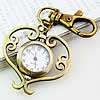 Schlüsselbund Uhr, Zinklegierung, Herz, antike Bronzefarbe plattiert, 43x40mm, verkauft von PC
