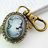 Keychain Watch, Zinc Alloy, Oval, antique bronze color plated 