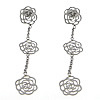 Stainless Steel Drop Earring, Flower, for woman & filigree, original color Approx 2.28 Inch 