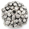 Zinc Alloy Bead Caps, Flower, plated, textured Approx 1.5mm 