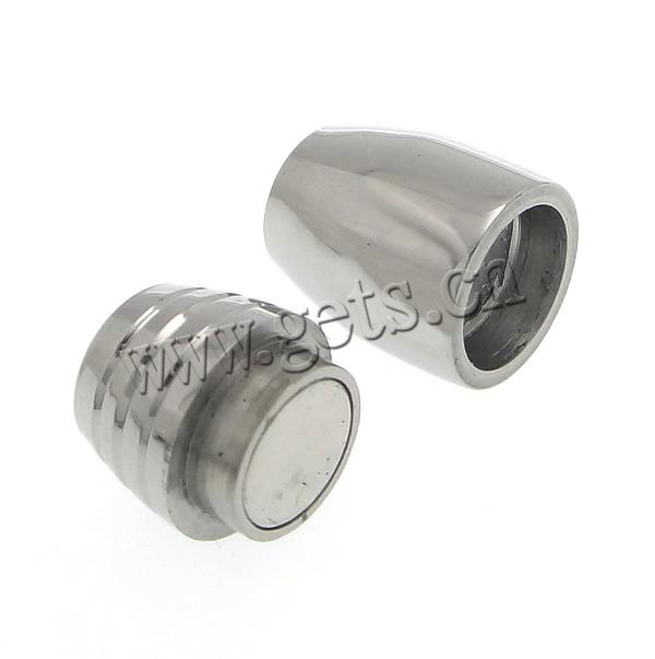 Round Stainless Steel Magnetic Clasp, Tube, plated, Customized, more colors for choice, 19x11mm, Hole:Approx 6mm, Sold By PC