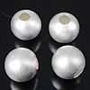 Sterling Silber Sternenstaub Perlen, 925 Sterling Silber, rund, plattiert, Falten, keine, 8mm, Bohrung:ca. 3mm, verkauft von PC