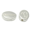 Sterling Silber Worte Perlen , 925 Sterling Silber, flachoval, plattiert, keine, 11x8x3mm, Bohrung:ca. 1.2-1.5mm, verkauft von PC