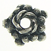 Tapa de abalorio de plata del rey, plata de ley 925, Flor, 5.6x5.2x2.5mm, agujero:aproximado 1mm, Vendido por UD
