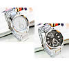 Chronograph Watch, Zinc Alloy, with Glass, Round, platinum color plated 41mm, 22mm Approx 8.6 Inch 