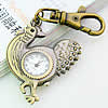 Keychain Watch, Zinc Alloy, with Glass, Chicken, plated 