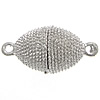 Zinc Alloy Magnetic Clasp, Oval, plated, single-strand nickel, lead & cadmium free Approx 2mm 