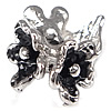 Stainless Steel Beads, 316 Stainless Steel, Flower, blacken, original color Approx 2.3mm 