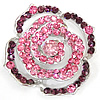 Zinc Alloy Brooch Finding, with Rhinestone, Flower, plated 