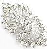 Zinc Alloy Decorative Buckle, platinum color plated, with rhinestone, clear 
