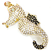 Zinc Alloy Animal Pendants, Seahorse, plated, with rhinestone Approx 4mm 